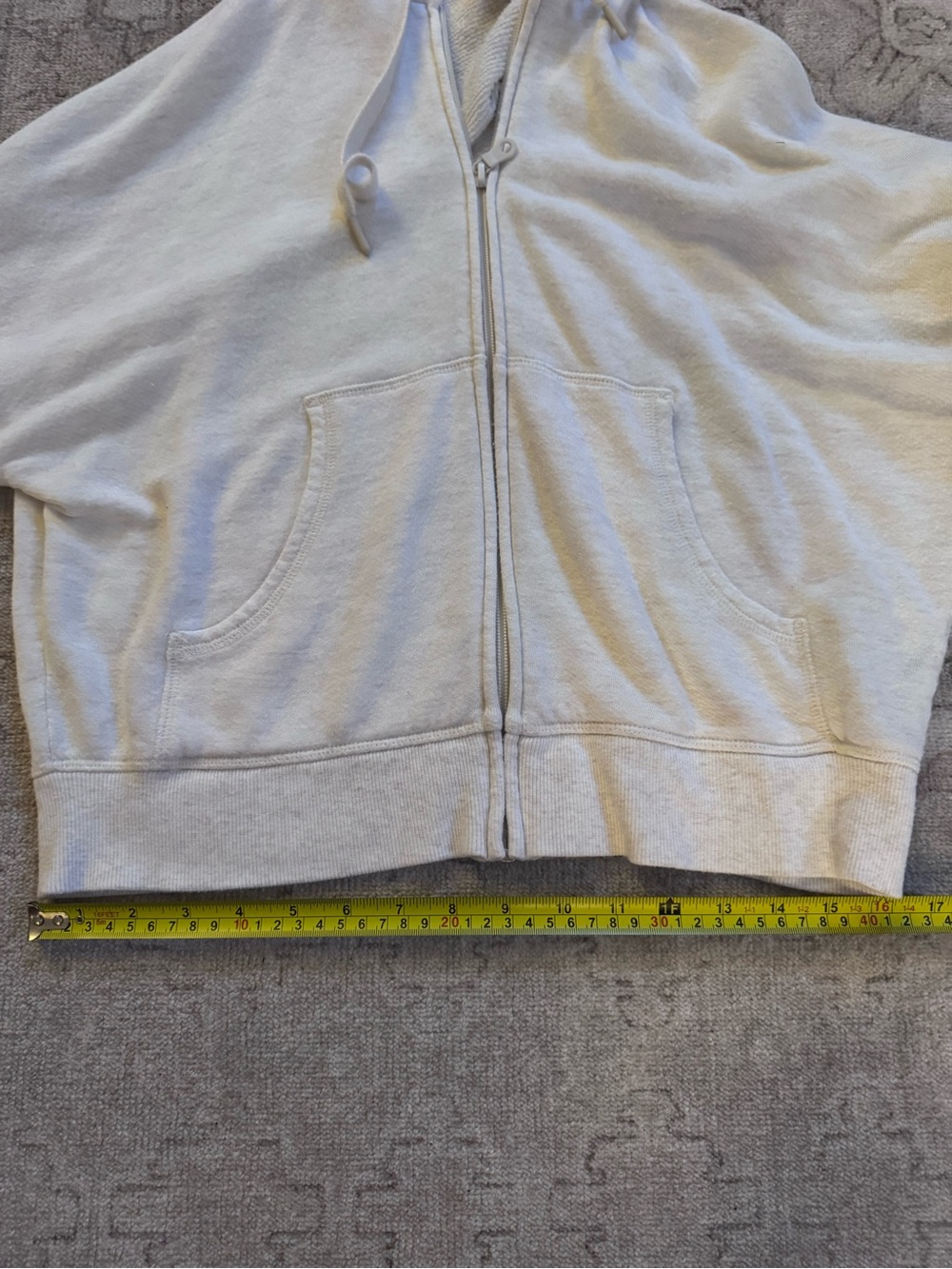 OFFLINE By Aerie Keep It 100 Terry Full Zip Hoodie, Heathered Frost - Picture 10 of 14